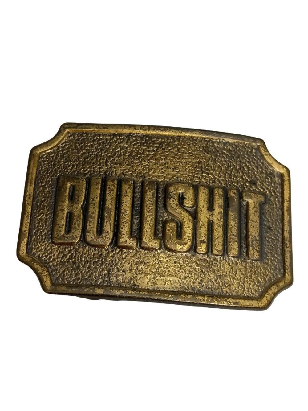 Vintage Brass "Bullshit" Belt Buckle - Humorous Western Accessory - Rectangular